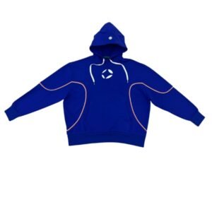 Tricolour Oversized Heavyweight Hoodie - Navy Blue